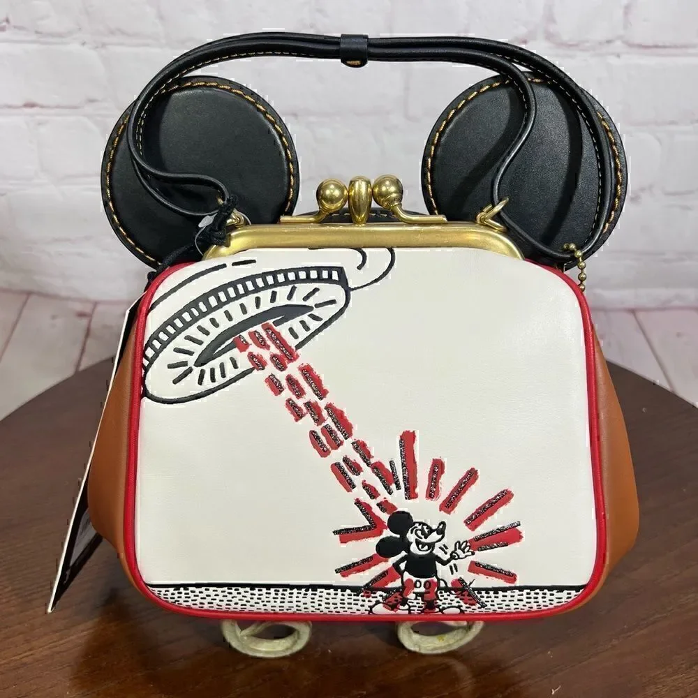 COACH Disney Mickey Mouse X Keith Haring Kisslock Bag LIMITED COLLECTORs Edition - Picture 1 of 13
